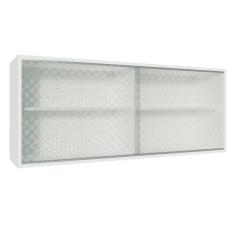 Armário Aéreo Madesa 2 Portas de Correr de Vidro para Cozinhas Glamy, Lux e Reims - Branco