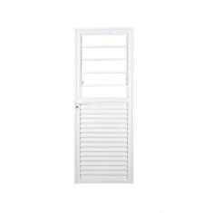 Porta de Alumínio Basculante 210x90cm com Vidro Liso Linha Solida MGM Branco