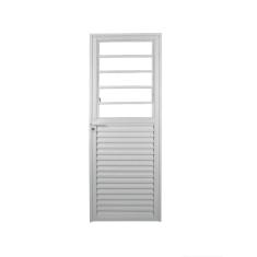 Porta de Alumínio Basculante 210x80cm com Vidro Liso Soft Plus MGM Branco