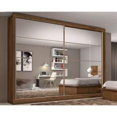 Guarda Roupa Casal 2 Portas de Correr e 6 Gavetas c/2 Espelhos Sevilha Braúna - Europa