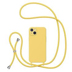 UEEBAI Capa de telefone com cordão transversal para iPhone 14 de 6,1 polegadas, capa de telefone de silicone com alça de colar ajustável, cinto macio, cordão de pescoço, cordão à prova de choque, capa