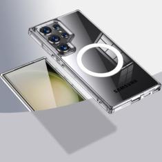 ioiFour Capa transparente ultra magnética para Samsung Galaxy S24, compatível com carregador sem fio e Magsafe, capa transparente simples à prova de choque e à prova de quedas para S24 Ultra de 6,8