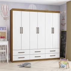 Guarda Roupa Infantil Ariel 6 Portas 6 Gavetas - Cinamomo Branco