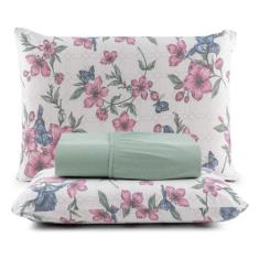 Jogo de Cama 100% Algodão Queen 3 peças Estampado Liso - ENTROU COMPRO