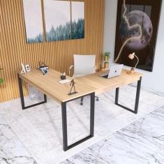 Mesa de Escritório Home Office em L Industrial - AJL STORE