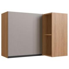 Armário Aéreo Cozinha de Canto 1 Porta 2 Prateleiras Montana/Fumê - Qu