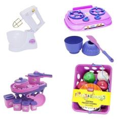 Cozinha Infantil Menina Batedeira Panelas Mercado 26 Peças - Altimar