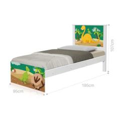 Cama Solteiro Adesivada Dinossauro - CasaH