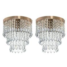 Kit 2 Lustre De Cristal Acrilico Manucrillic Cobre. - MARRYLUZ