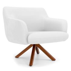 Poltrona Decorativa Para Sala de Estar Jade Corano Branco C-12 - Lyam 