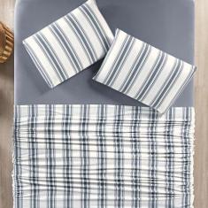 Jogo de lençol King 4pç fio penteado 100% algodão  - SAFIRA ENXOVAIS, 