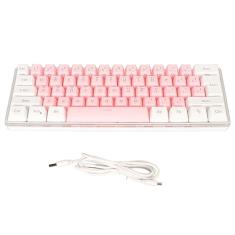 Mini Teclado para Jogos RGB, Teclado Compacto de 61 Teclas Com 6 Efeitos de Luz de Fundo e Design Ergonômico para Digitador, Compatível Com 11 10 8 7 Vista, Com Teclas Revestidas