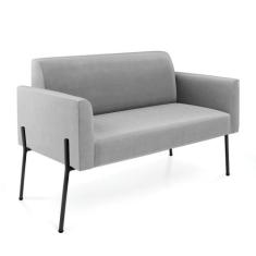 Sofá Namoradeira 2 Lugares Pé De Ferro Preto Marisa Suede D03 - D'ross