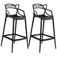 Kit 2 Banqueta Allegra Alta Cozinha Americana Balcão Preto - UNIVERSAL