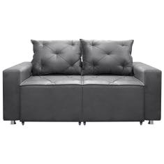 Sofá 2 Lugares Retrátil E Reclinável Bariloche 1.60cm C/ Molas - Veludo Chumbo