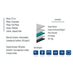 Colchão Casal Molas Ensacadas Masterpocket Smart Classic (138x188x22) - Plumatex