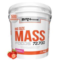 Hipercalórico Big Size Mass 6kg - BRN Foods - BRNFOODS,  Morango