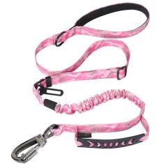 Hotsky Coleira tática para cães resistentes para cães médios e grandes, correia elástica forte com absorção de choque, trelas acolchoadas para cães militares de alça dupla com cinto de segurança de