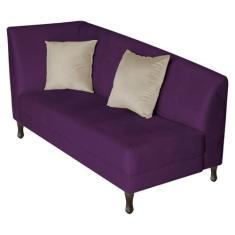 Divã Recamier Heitor 160cm com Almofada Lado Direito Suede - Doce Sonh