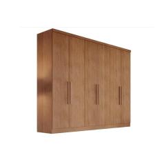 Guarda Roupa Casal Vértice 6 Portas de Abrir 8 Gavetas Freijo Cumaru MDF Novo Horizonte