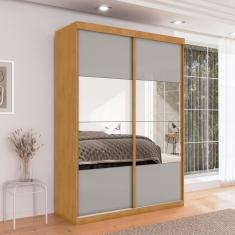 Guarda Roupa Solteiro Bonfim 2 Portas de Correr 3 Gavetas MDP Naturalle-Off White