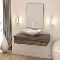 Bancada para Banheiro 80cm com Cuba Abaulada L42 800w Metrópole - Comp