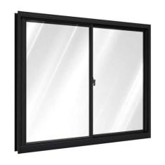 Janela de Alumínio de Correr Lateral 2 Folhas Móveis 100x150cm Riobras