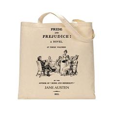 Universal Zone Sacola literária. Bolsa com design de livro. Bolsa para livros. Bolsa de biblioteca. Bolsa de mercado, Bege, One Size