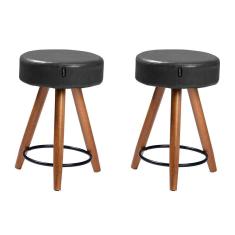 Kit 2 Banco Banqueta Paris Baixa 50cm Couríssimo - Salaone 