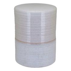 BANQUETA CERÂMICA 44x32x32cm MARFIM BANCO DECORATIVO JARDIM GARDEN