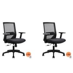 Conjunto 2 Cadeiras Diretor Chicago Office Nr17 Preto