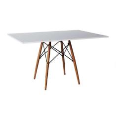 Mesa De Jantar Retangular Eiffel Wood Branca 120 Cm