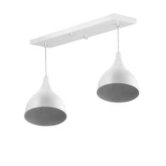 Lustre Pendente Gota Duplo Base Retangular Branco - MARRYLUZ