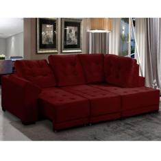 Sofá Chaise Canto 5 Lugares 250 Cm Mola Bonnel Retrátil D26 Cama Luxur