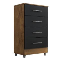 Comoda 4 gavetas castanho onix flavia quarta divisão moveis - Quarta D
