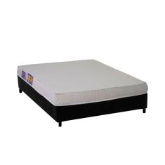Conjunto Box Casal: Colchão Espuma Ortobom D23 Light Saúde + Base CRC Suede Black (138x188)