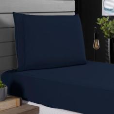 Jogo de Cama Solteiro 400 Fios Percal 02 Peças Com Barra, Antiácaro, A