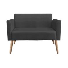 Namoradeira Marisa Suede Pés Palito Natural Preto