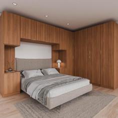 Guarda Roupa Modulado de Casal 12 Portas 6 Peças 2 Mesas de Cabeceira 