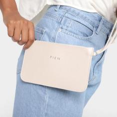 Bolsa Pien Clutch Retengular Pequena Feminina, Branco, Único