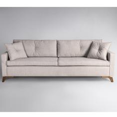 Sofá Viena 2 Lugares 190cm Pés Imbuia Sofani Bege