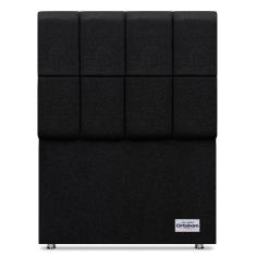 Cabeceira Piave Linho Preto Solteiro (12x90x125) - Ortobom