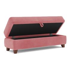 Recamier Calçadeira Bali 120Cm Suede Rose - Inova Decorações