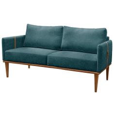 Sofá Namoradeira Milla Luxo Castellar Móbile Linho Azul Linho Azul