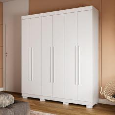 Guarda-Roupa Casal 6 Portas Sakura Espresso Móveis Branco