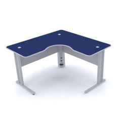 Mesa Em L P/ Escritório 130X130 Pandin Maxxi - Azul/Cinza