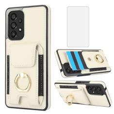 Asuwish Capa de telefone para Samsung Galaxy A53 5G com protetor de tela de vidro temperado capa carteira e suporte de anel fino suporte de cartão acessórios de celular de couro A 53 G5 53A SM A536U