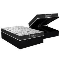 Cama Box Baú Queen: Colchão Molas Probel Prolastic  ProDormir Sleep + Base CRC Courano Black(158x198)