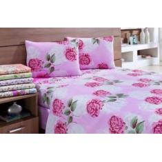 Jogo de Cama Lençol Casal Queen Estampado 4 Peças - Estampas Sortidas 