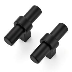 Pacote com 5 puxadores de armário pretos foscos - Puxadores de armário de cozinha pretos puxadores de armário para gaveta de armário de cozinha puxadores de cômoda de aço inoxidável para ferragens de